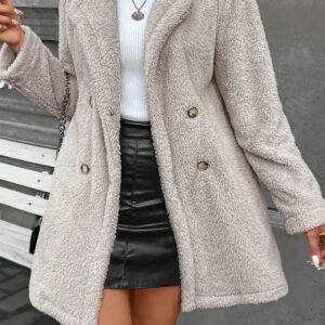 Elegant Faux Fur Single Breasted Warm Coat